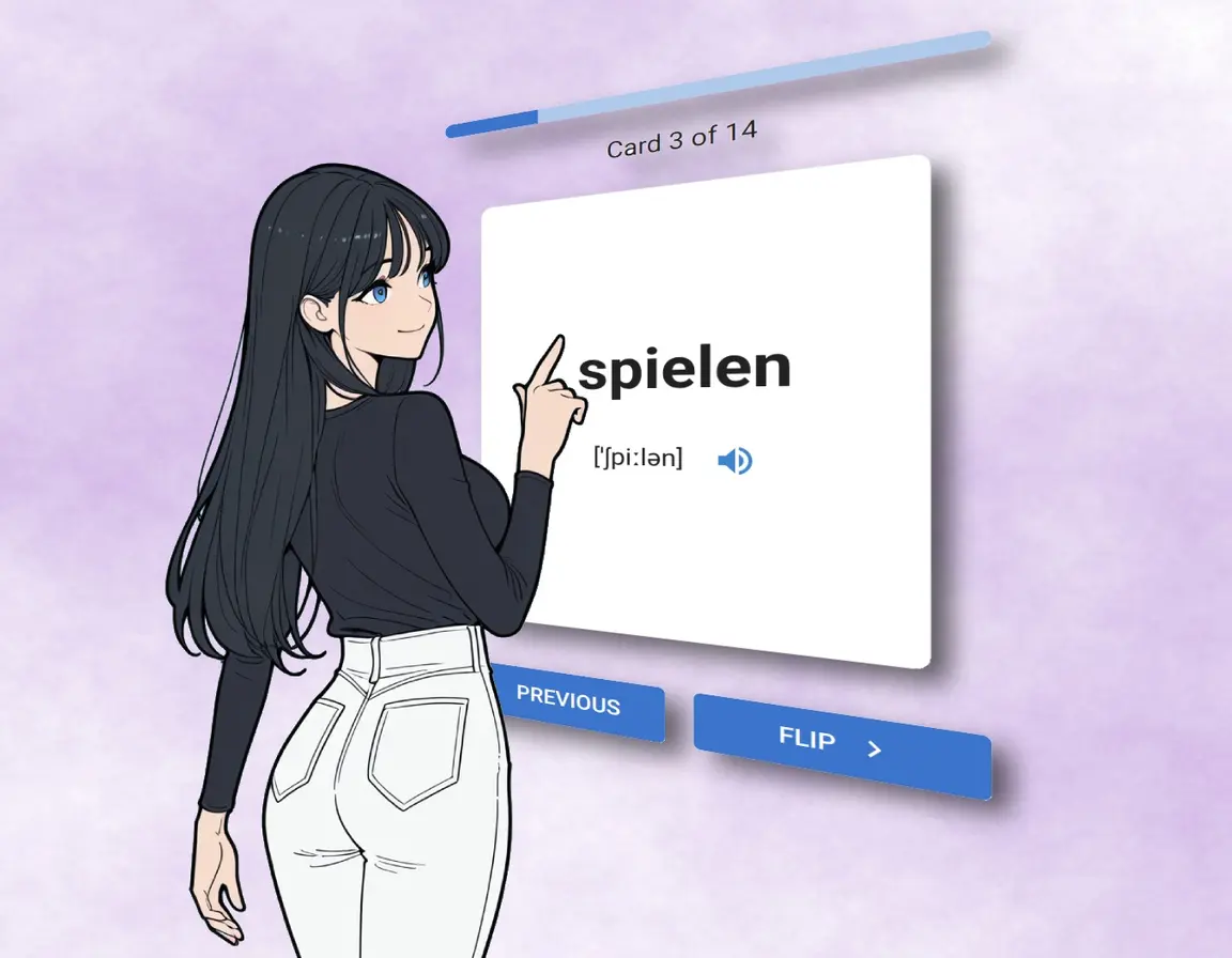 Free flash cards with German words